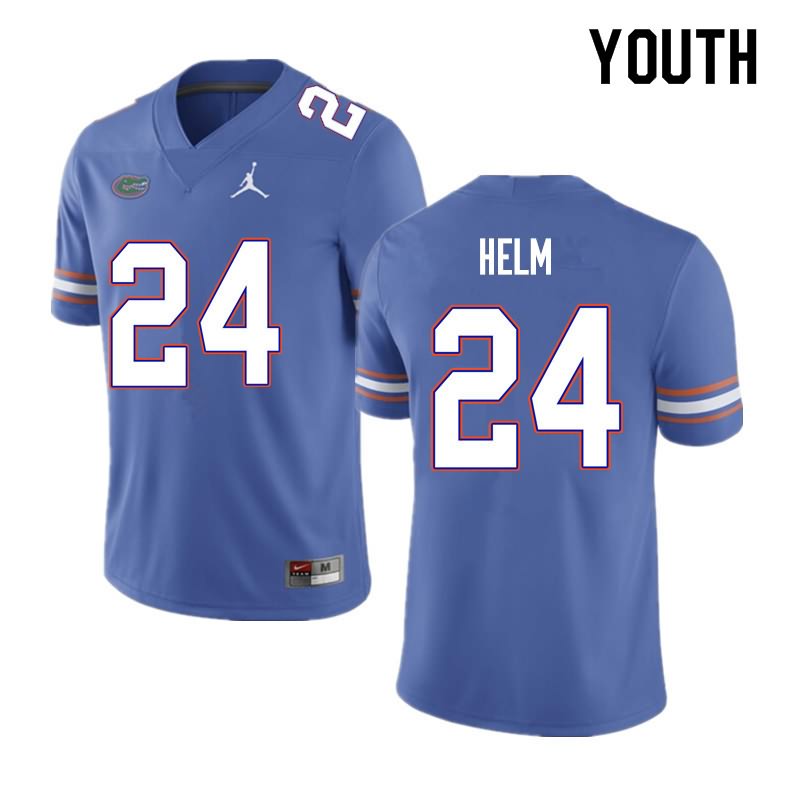 NCAA Florida Gators Avery Helm Youth #24 Nike Blue Stitched Authentic College Football Jersey ACH8364NP